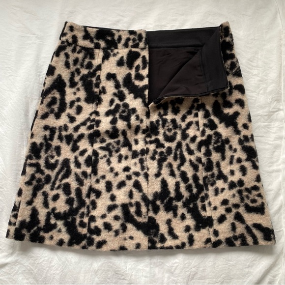 Wool Leopard Print Skirt - Picture 3 of 5